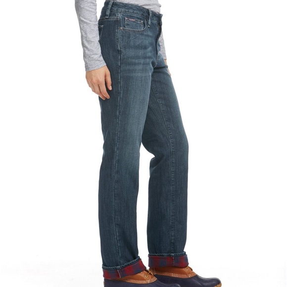 L.L. Bean Jeans Nwt Ll Bean Womens Favorite Fit Flannel Line Jean 2